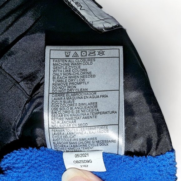 CB Sports Athletic Weather Protection Black Blue Lined Hooded Puff Jacket 14/16 - Picture 11 of 11